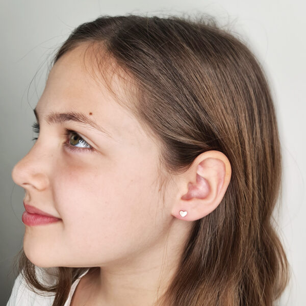 Szívecske rose gold színű fülbevaló