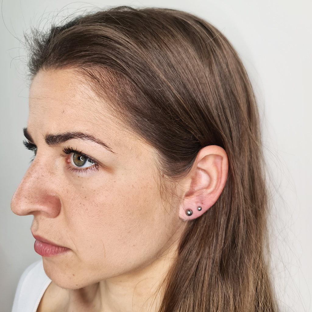 6 mm pont ezüst színű fülbevaló - Image 9